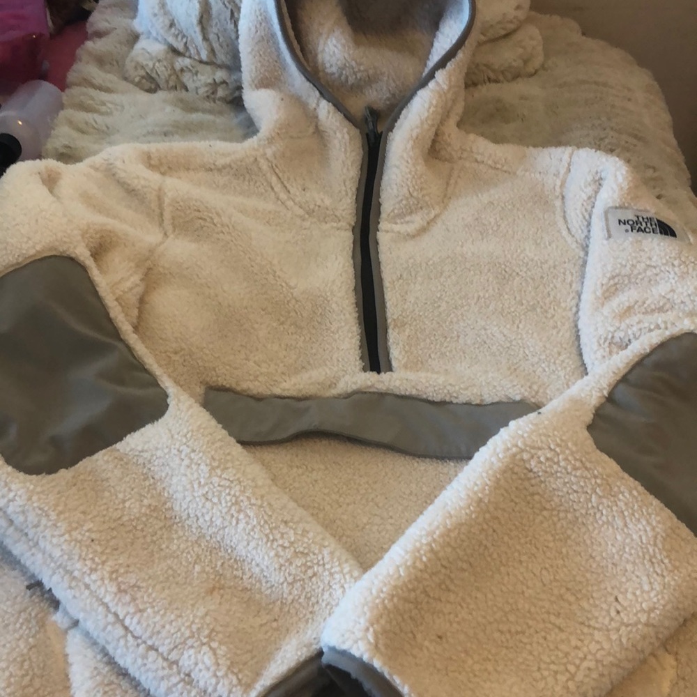 North Face sherpa 1/2 zip hoodie jacket